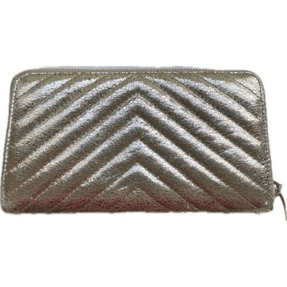 Victoria's Secret Gold Metallic Chevron Wallet & Black‎ Studded Card Case Set - Picture 3 of 11